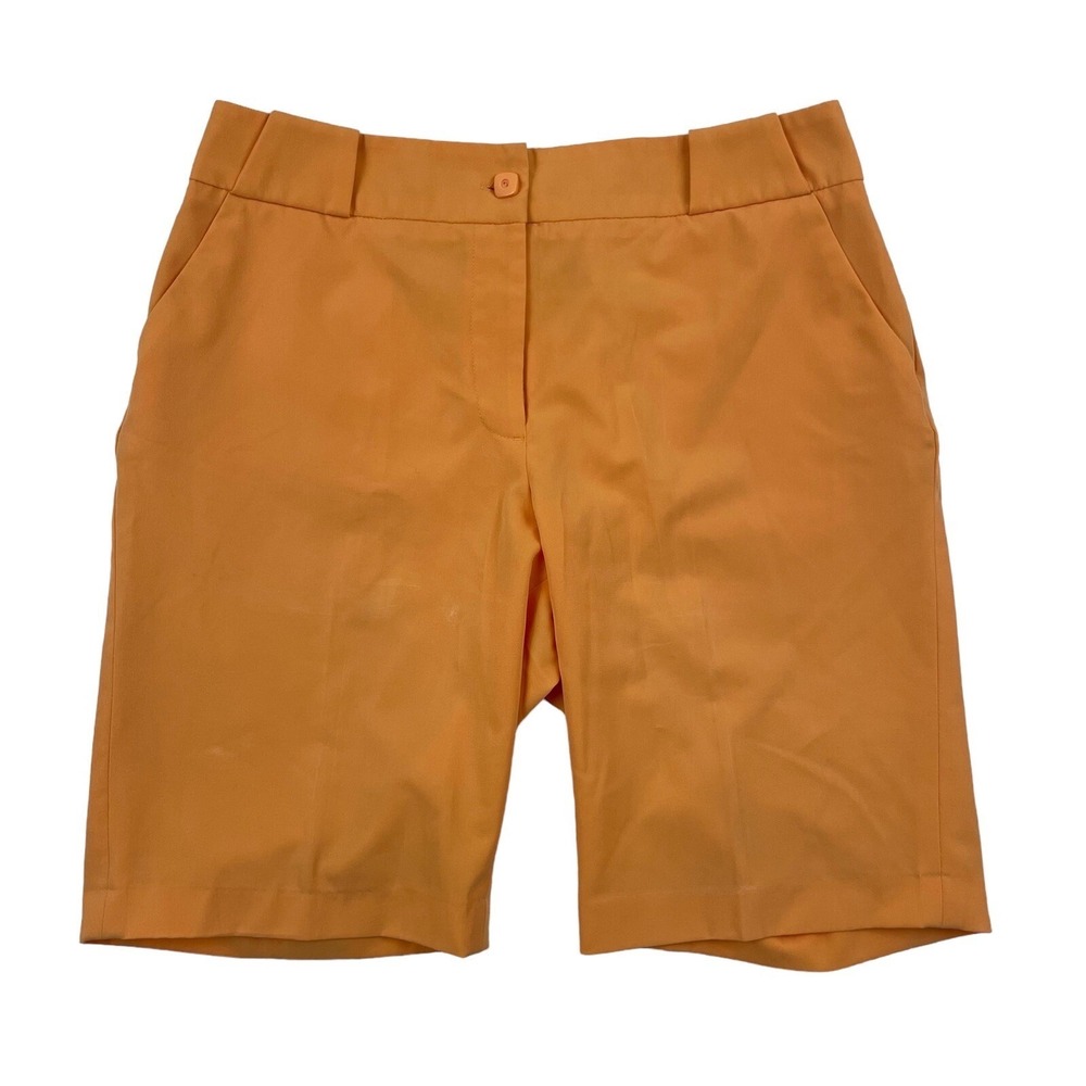 EP Pro Women's Orange Bermuda Shorts Sz 8 Polyester Spandex Stretch Golf Active